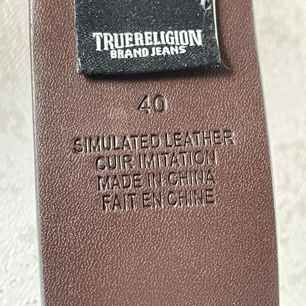 True Religion‎ Black Belt Mens 40 Faux Leather